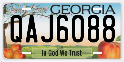 GA license plate QAJ6088