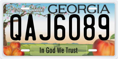 GA license plate QAJ6089