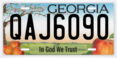 GA license plate QAJ6090
