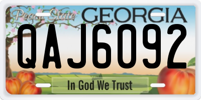 GA license plate QAJ6092