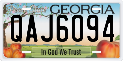 GA license plate QAJ6094