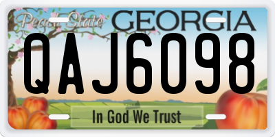 GA license plate QAJ6098