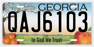 GA license plate QAJ6103