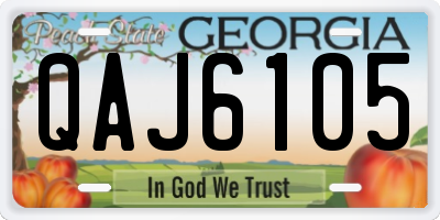 GA license plate QAJ6105