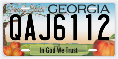 GA license plate QAJ6112