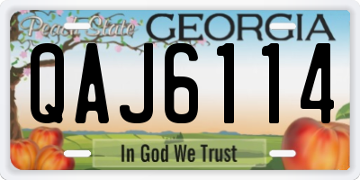 GA license plate QAJ6114