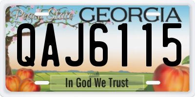 GA license plate QAJ6115