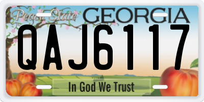 GA license plate QAJ6117