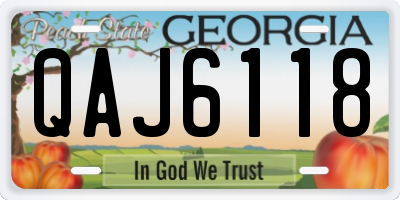 GA license plate QAJ6118