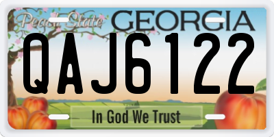GA license plate QAJ6122