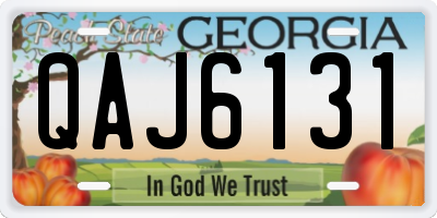 GA license plate QAJ6131