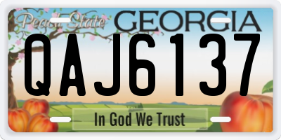GA license plate QAJ6137
