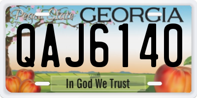GA license plate QAJ6140