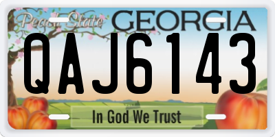 GA license plate QAJ6143