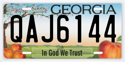 GA license plate QAJ6144