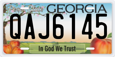 GA license plate QAJ6145
