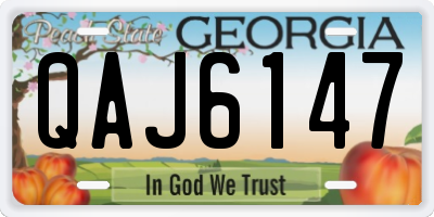GA license plate QAJ6147