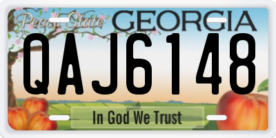 GA license plate QAJ6148