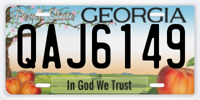 GA license plate QAJ6149