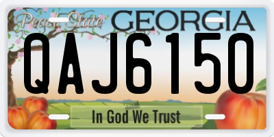 GA license plate QAJ6150