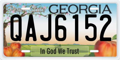 GA license plate QAJ6152