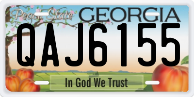GA license plate QAJ6155