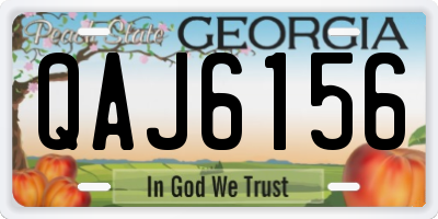 GA license plate QAJ6156