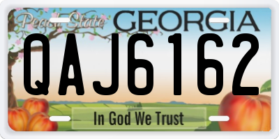 GA license plate QAJ6162