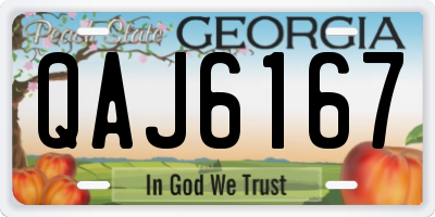 GA license plate QAJ6167
