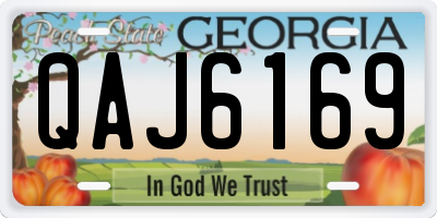 GA license plate QAJ6169
