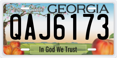 GA license plate QAJ6173