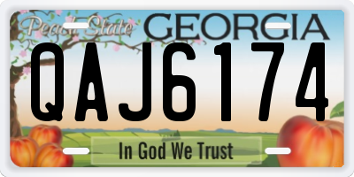 GA license plate QAJ6174