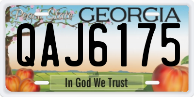 GA license plate QAJ6175