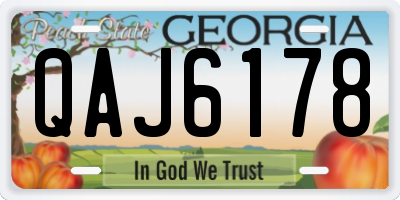 GA license plate QAJ6178