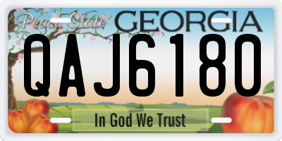 GA license plate QAJ6180