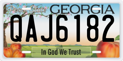 GA license plate QAJ6182