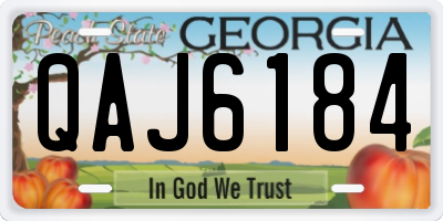 GA license plate QAJ6184