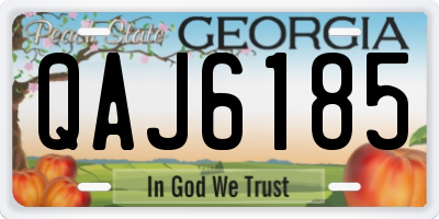 GA license plate QAJ6185