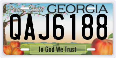 GA license plate QAJ6188