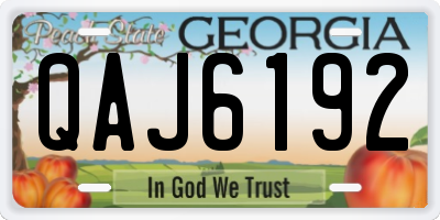 GA license plate QAJ6192