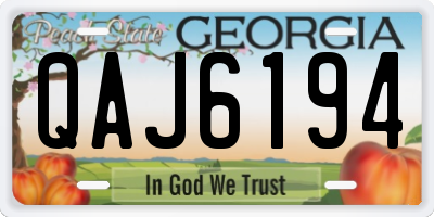 GA license plate QAJ6194