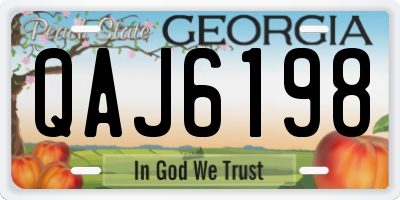GA license plate QAJ6198