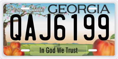 GA license plate QAJ6199