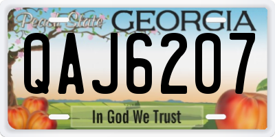 GA license plate QAJ6207