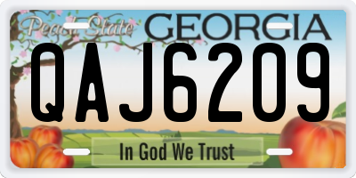 GA license plate QAJ6209