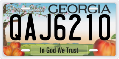 GA license plate QAJ6210