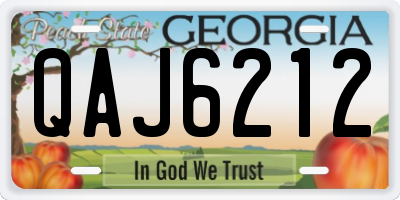 GA license plate QAJ6212