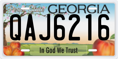 GA license plate QAJ6216