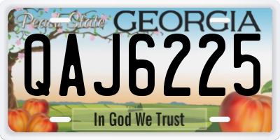GA license plate QAJ6225