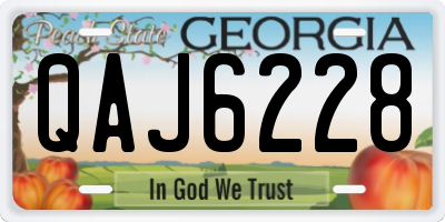 GA license plate QAJ6228